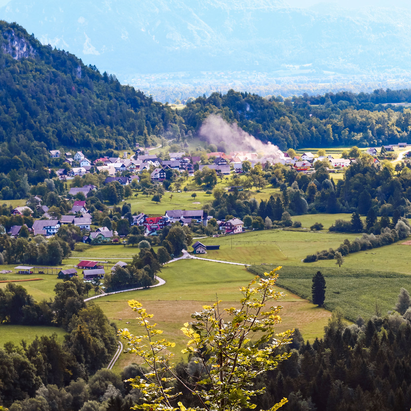 Peaceful hike between two villages near Lake Bled