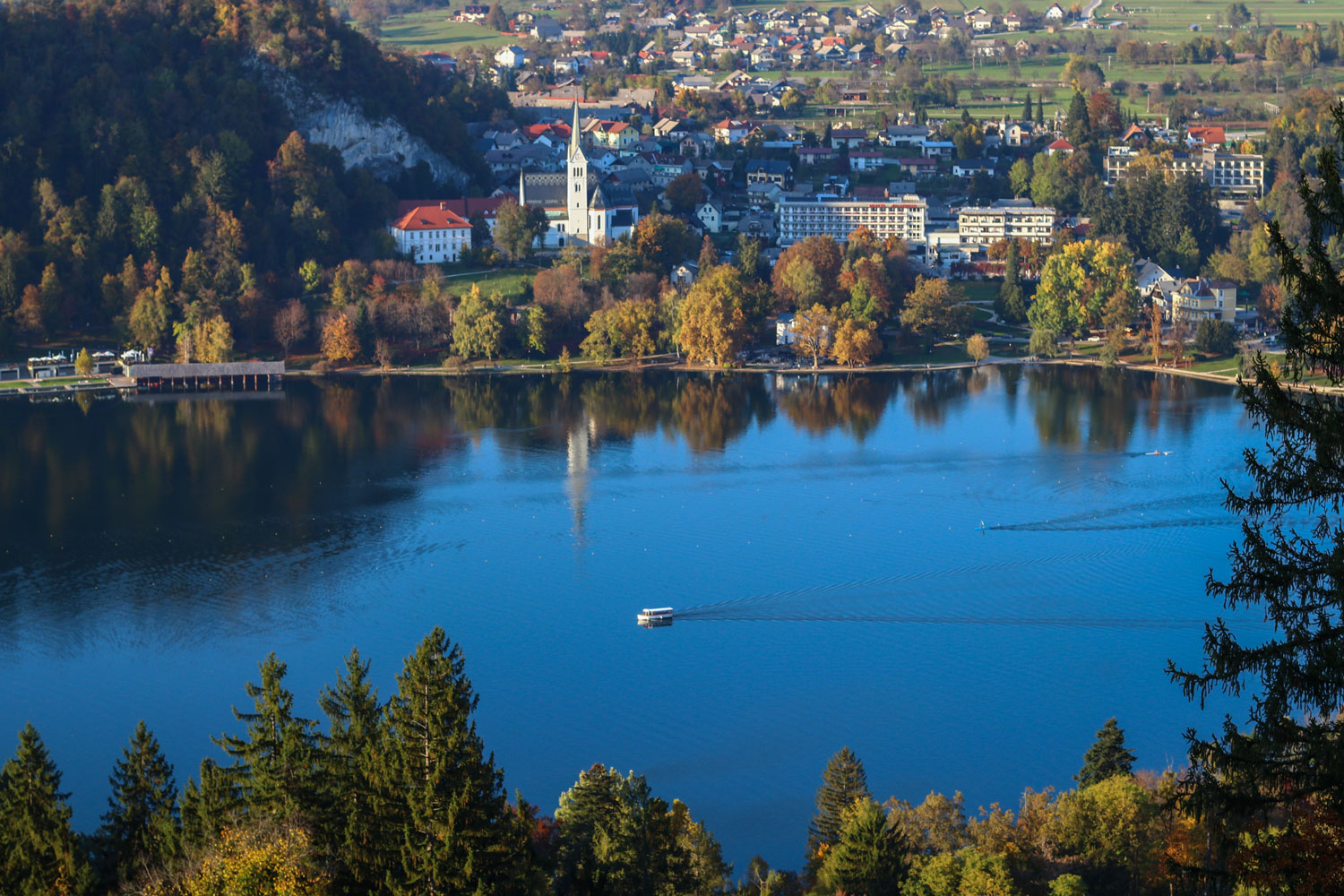 The main viewpoint on the top of the hill of Straža overlooking Lake Bled. 
